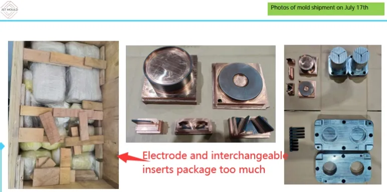 Shanghai Customs airport inspection area showing unboxed injection mold and components