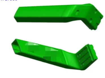 3D CAD views of a plastic component used to illustrate pre-quotation injection mold DFM review