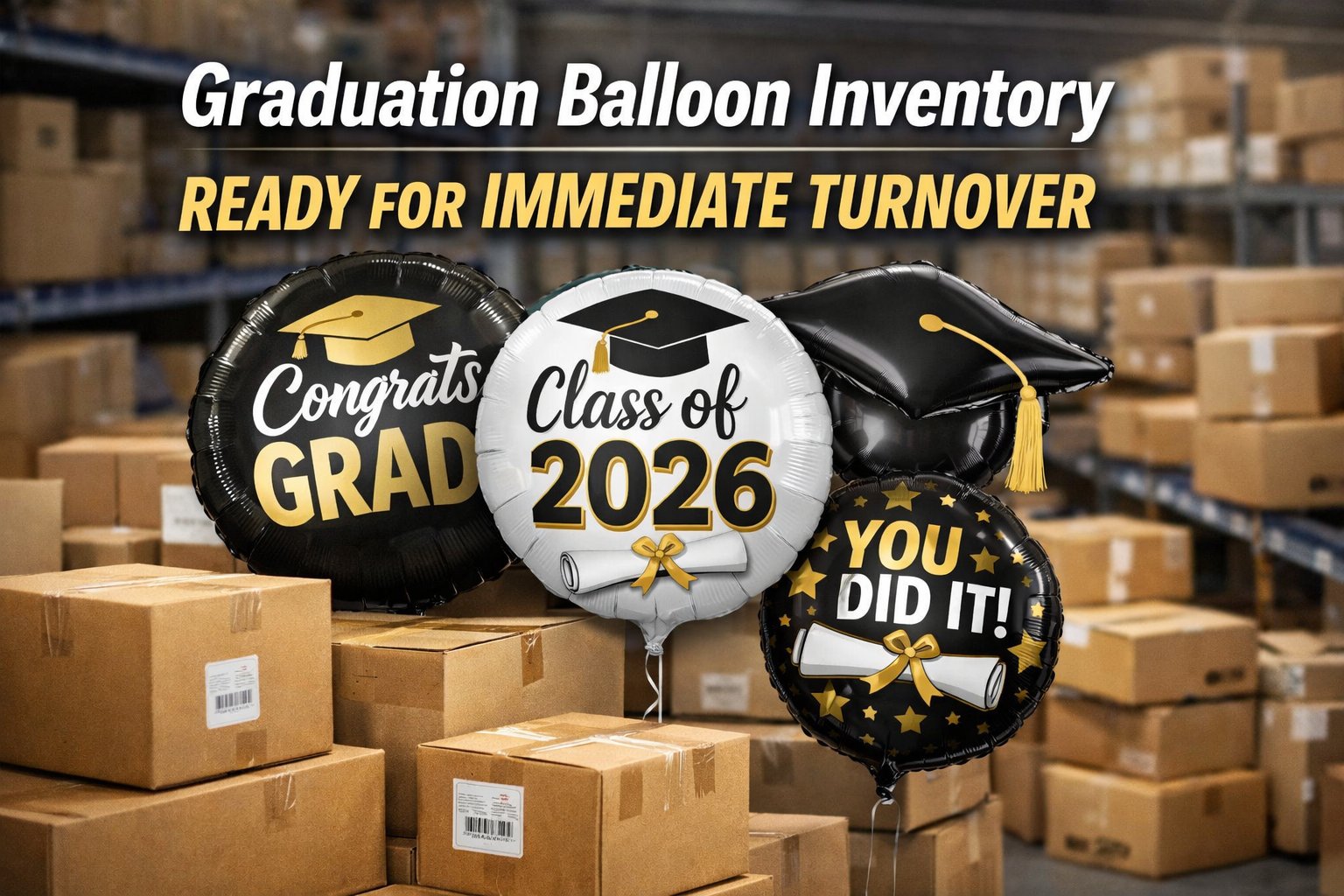 Graduation Balloon Inventory Ready for Immediate Turnover