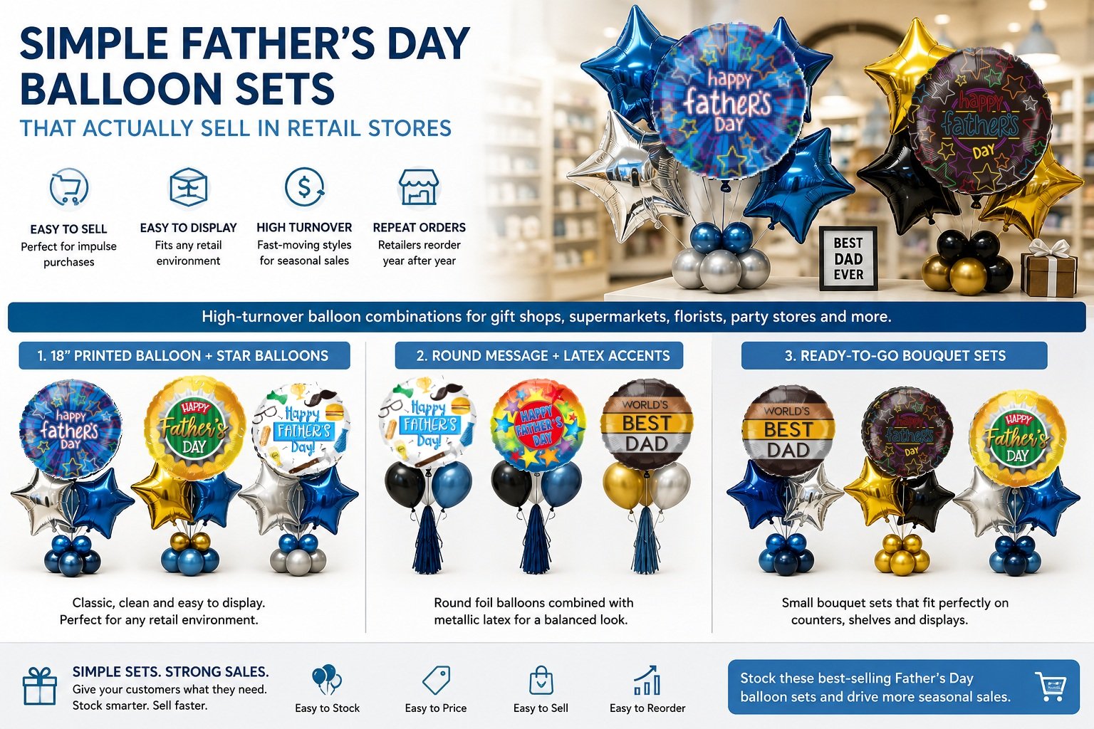 Simple Father’s Day Balloon Sets That Actually Sell in Retail Stores