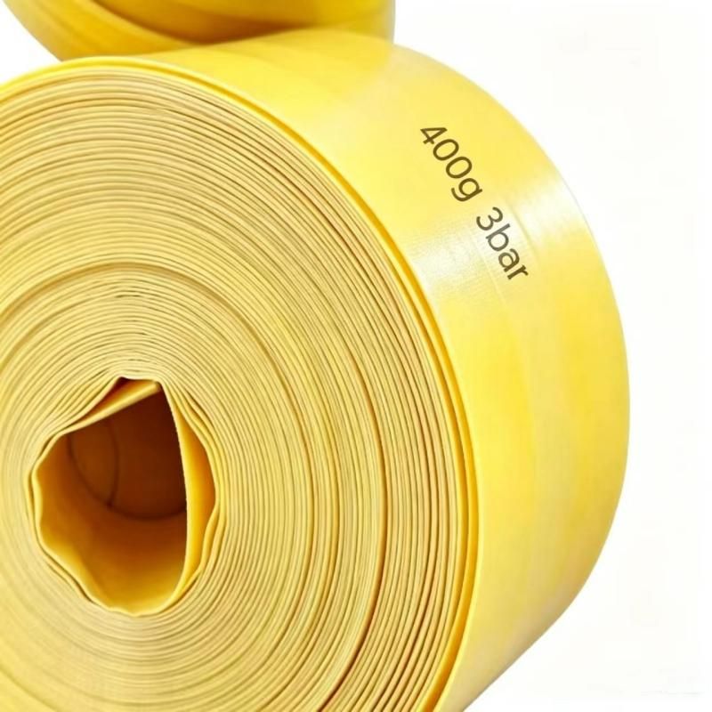 PVC Nano Layflat Hose – Yellow 3 Bar – pvc nano layflat hose manufacture yellow 3bar label detail