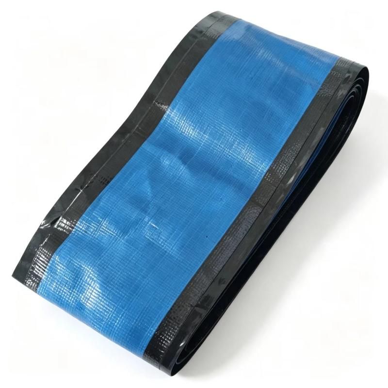 PE Double-Wing Woven Micro-Spray Hose — pe double wing woven micro spray hose manufacture blue 2inch texture detail
