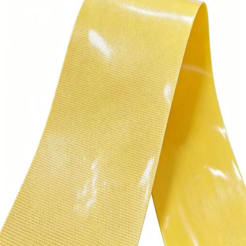PVC Nano Layflat Hose – Yellow 3 Bar – pvc nano layflat hose manufacture yellow 3bar texture detail