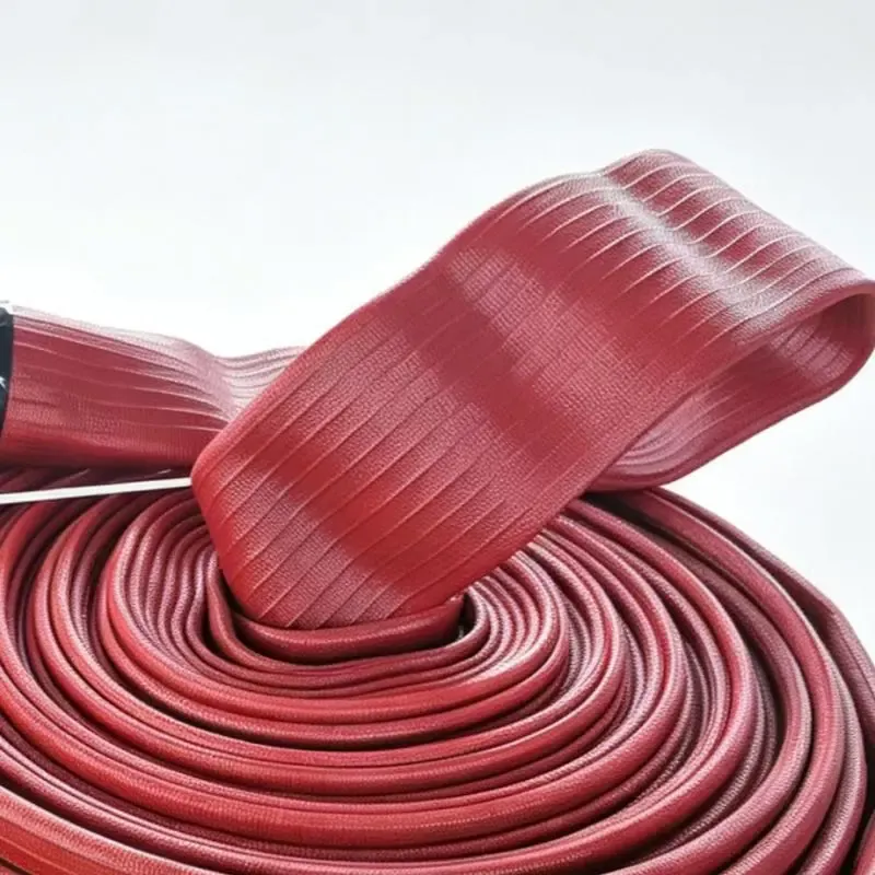 High-Pressure Double-Sided PVC Coated Layflat Hose — high pressure double sided pvc layflat hose texture detail