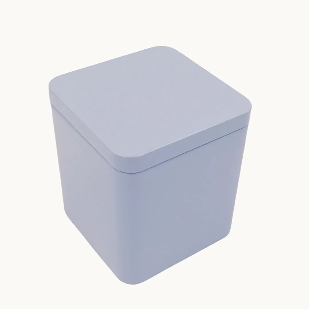 Small Metal Square Candle Tins for Sugar Storage
