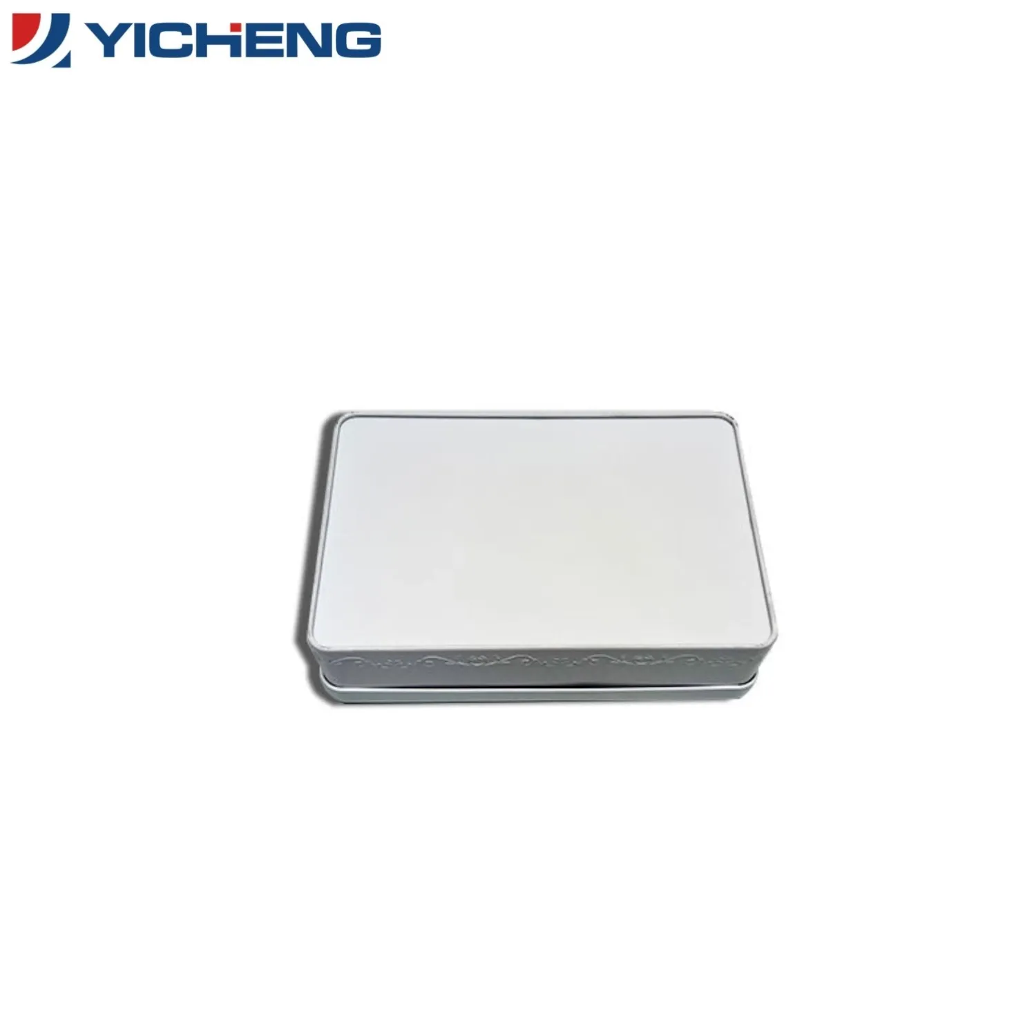 Elegant White Rectangular Decorative Tin Box3