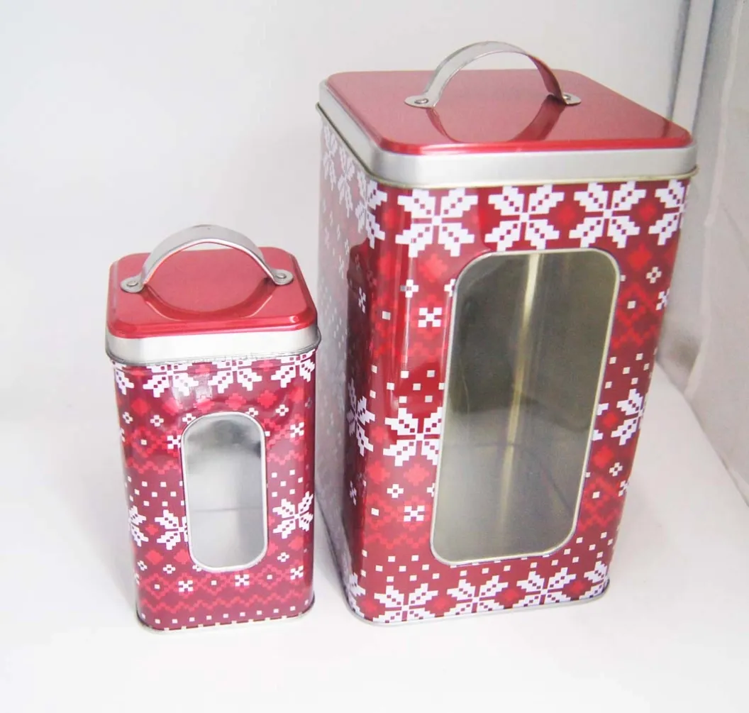 square tin box with window for candies2