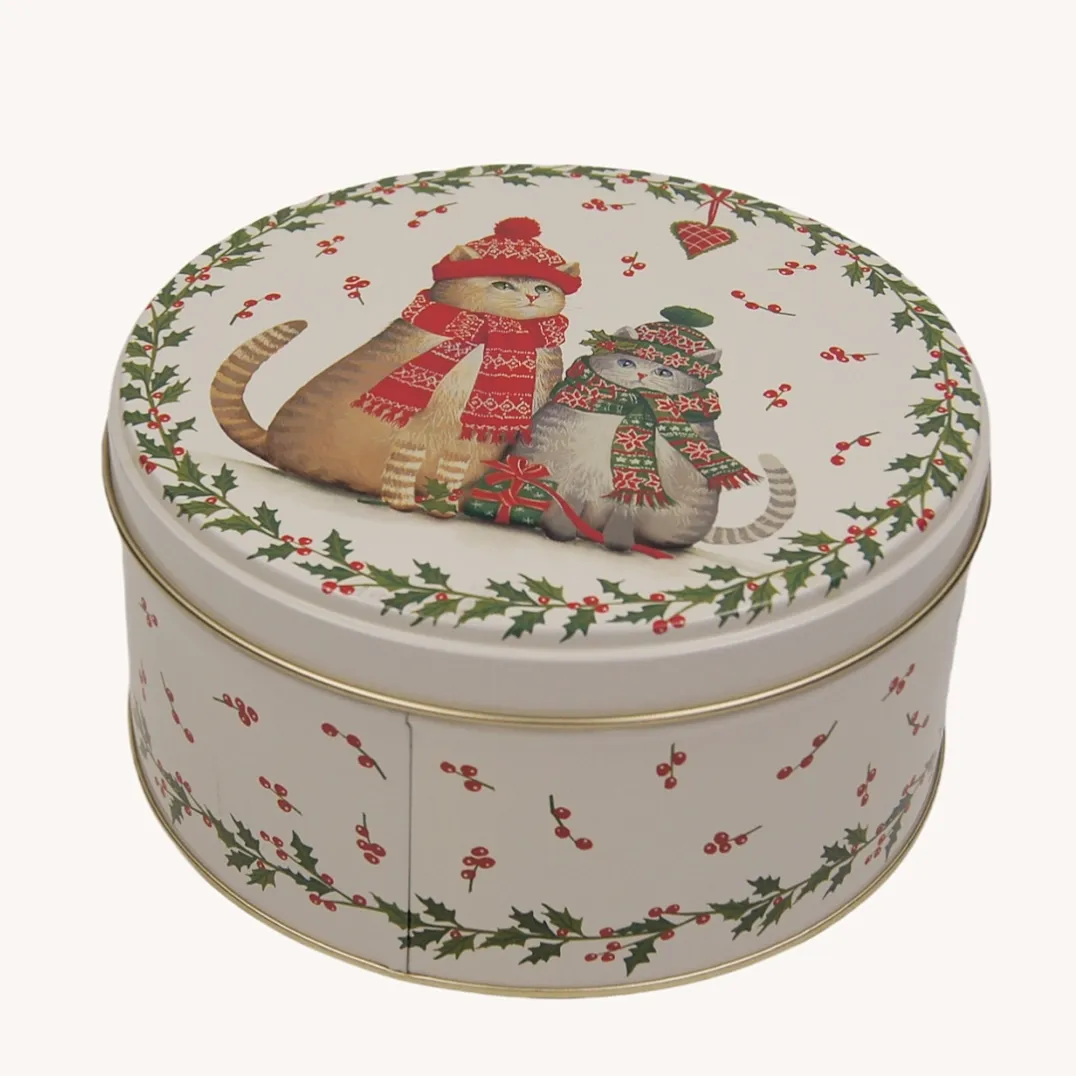 Round Metal Tin Storage Containers With lids For Packaging