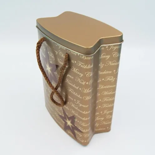 gift tin box with nylon rope handle