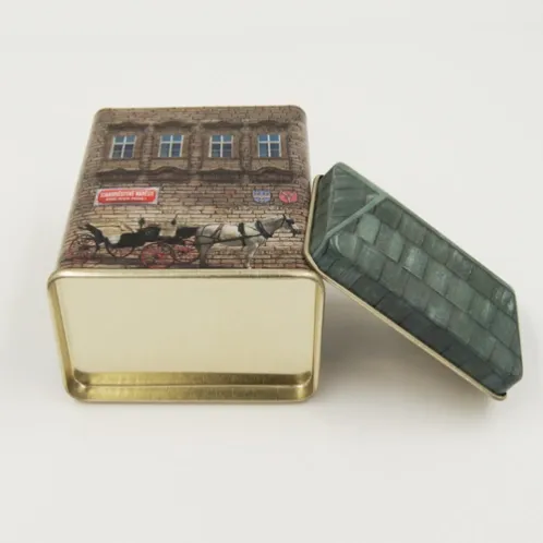 house-shape tin box