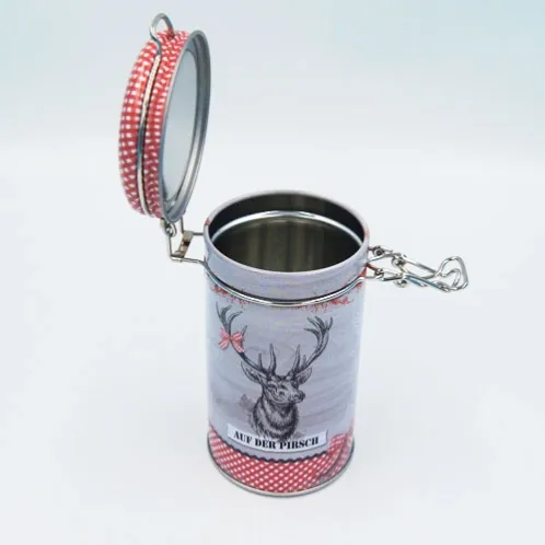 small round chocolate tin box with lock2