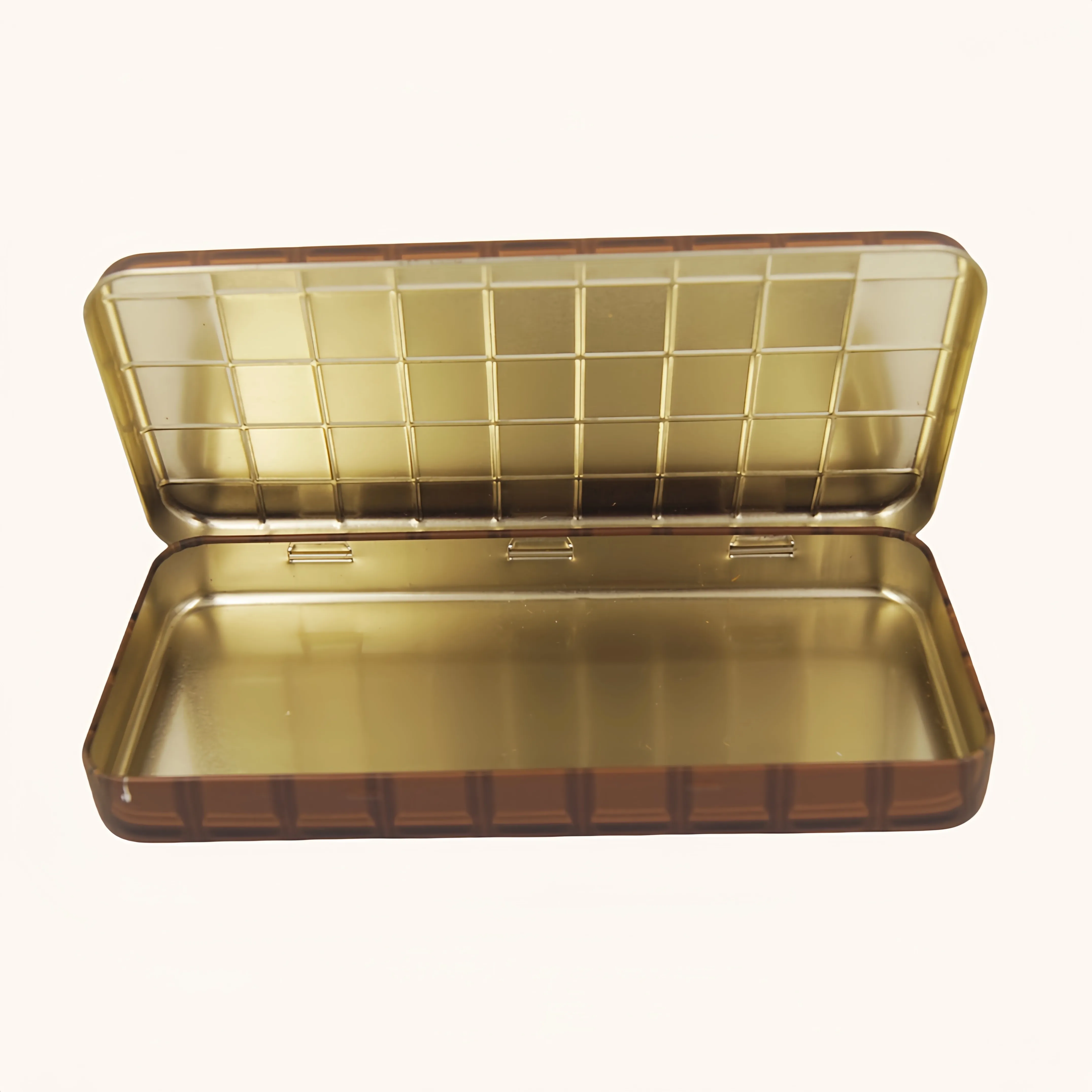 Custom Rectangular Metal Tin Pencil Box With Emboss Lid1