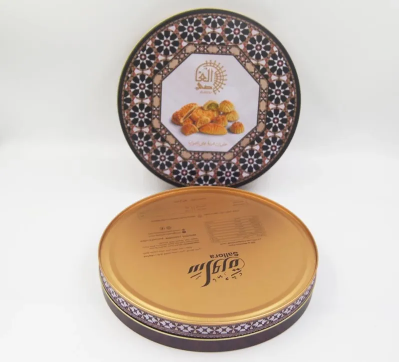 round tin box for cookies