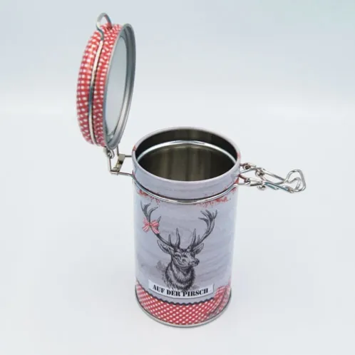 small round chocolate tin box with lock1