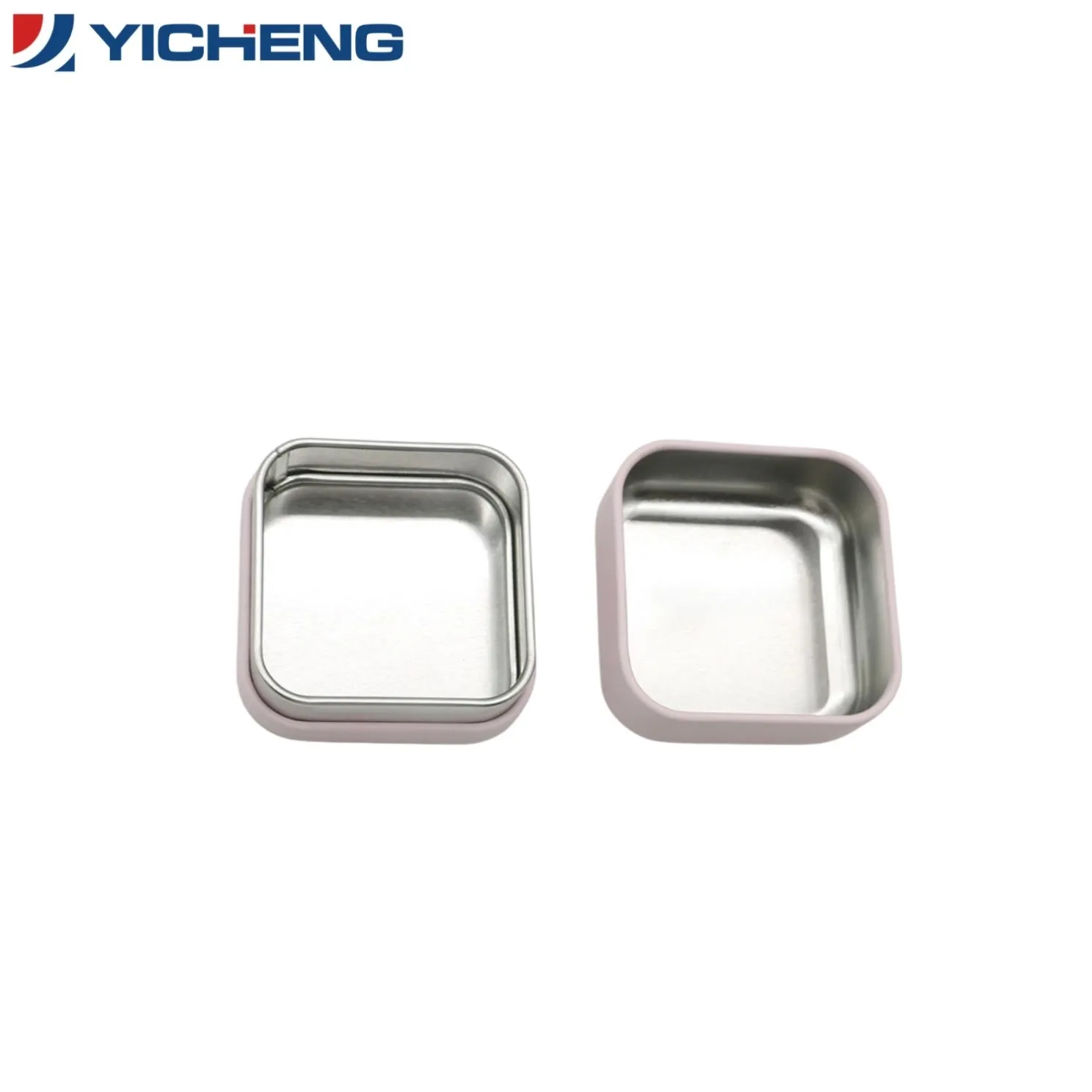 Elegant Light Pink Square Tinplate Jewelry Box1