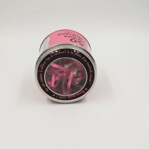 round gift tin box with window