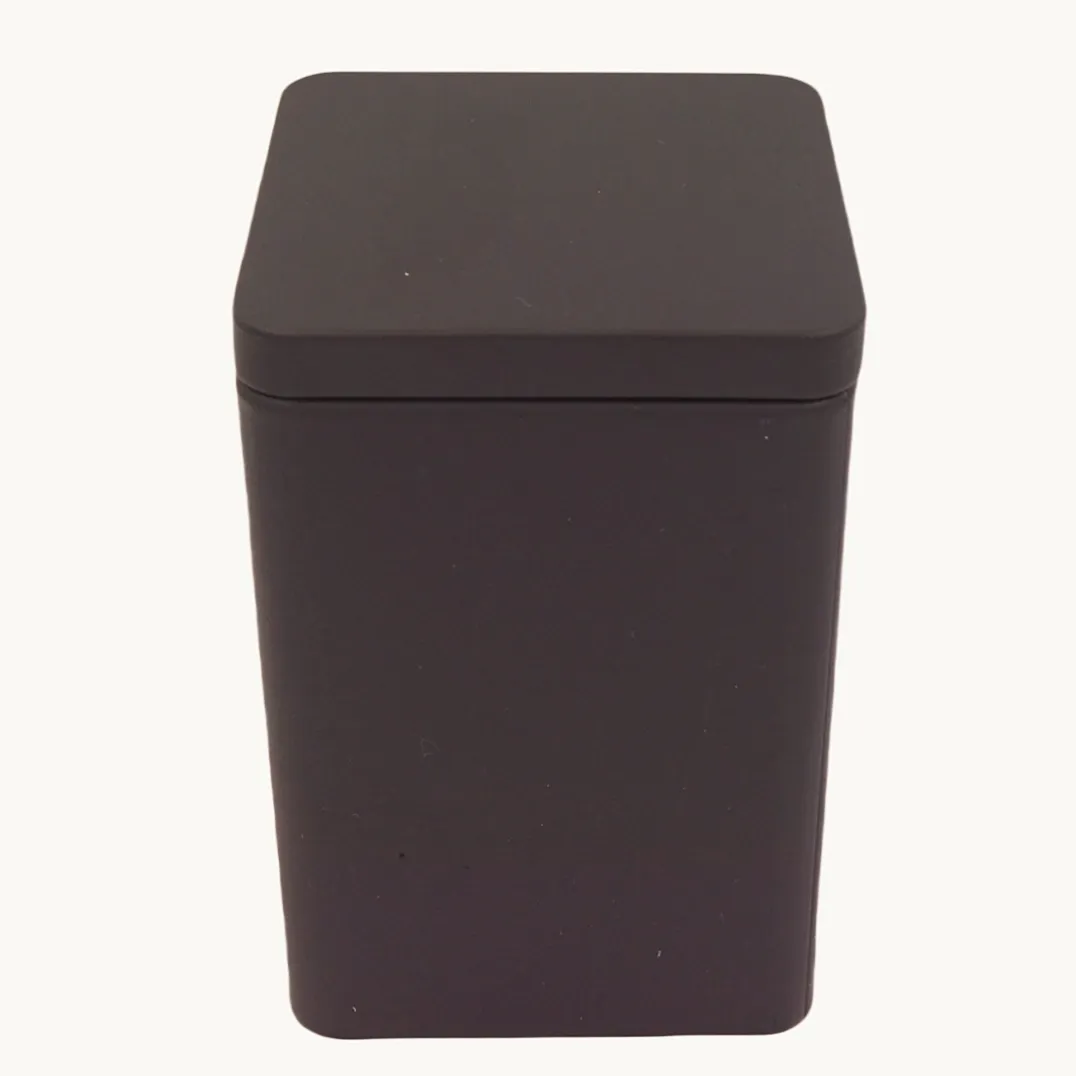 Custom Black Square Tea Tins For Tea Packaging Design1