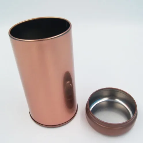round tin box with rose gold color2
