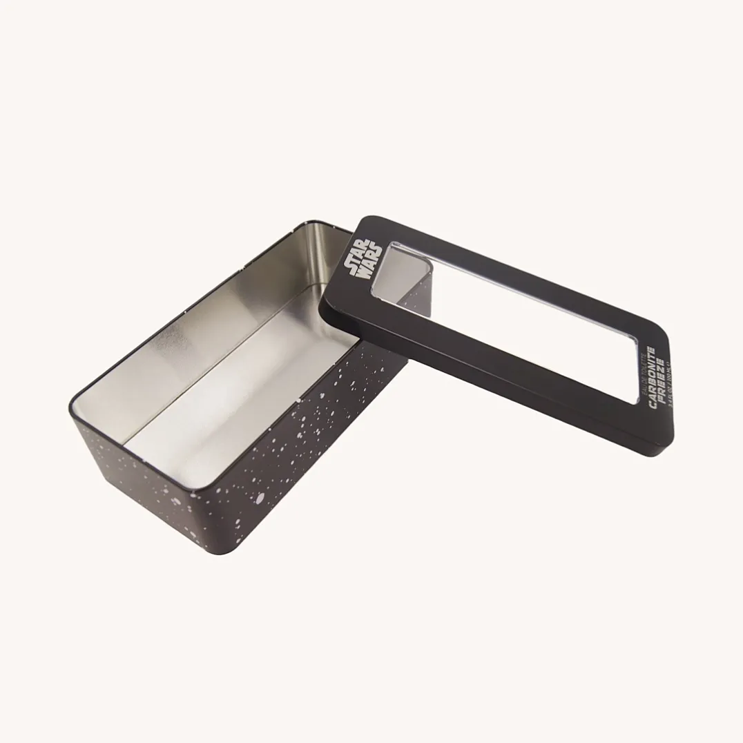 Rectangular Metal Tin Box With Window for Cosmetic Packaging1