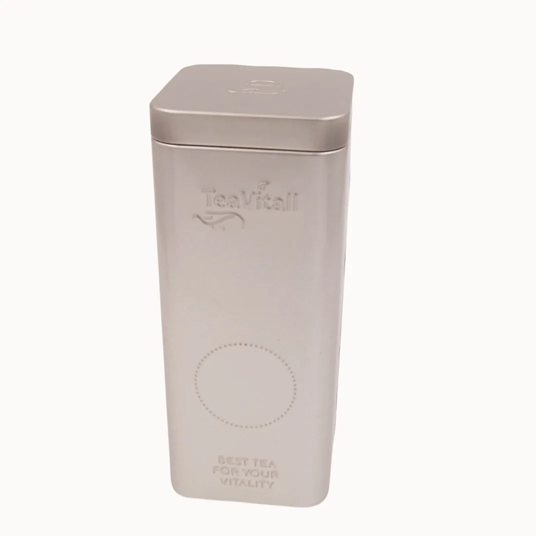 Square Metal Tall Tin Cans With Double Lid For Packaging