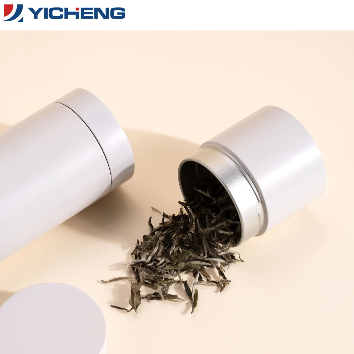 Elegant Airtight Matcha White Round Tea Tin1
