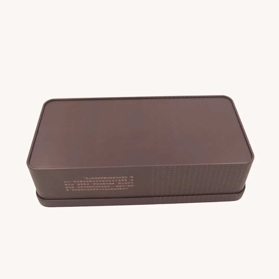 Gold square tea tin canister with rounded corners