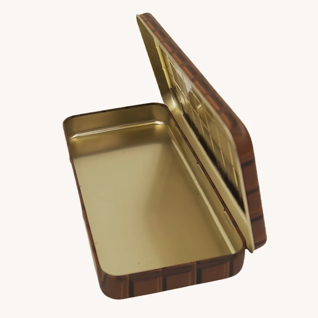 Custom Rectangular Metal Tin Pencil Box With Emboss Lid2