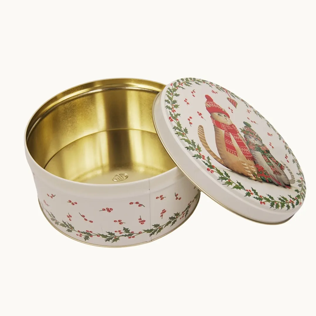 Round Metal Tin Storage Containers With lids For Packaging2