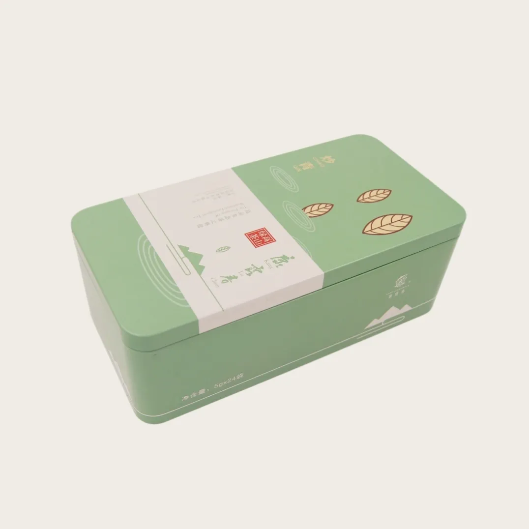 Rectangular Metal Tin Storage Containers for Tea and Coffee Packaging