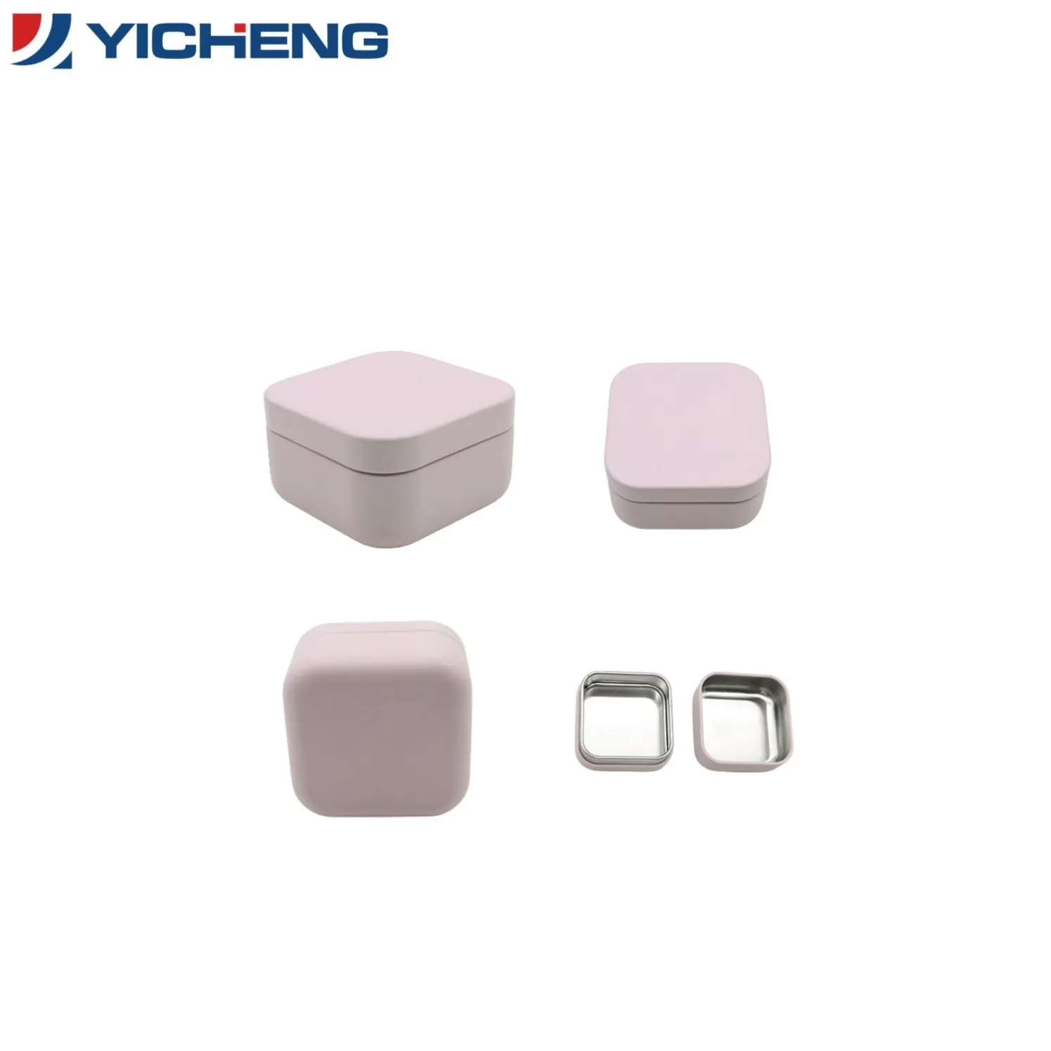 Elegant Light Pink Square Tinplate Jewelry Box