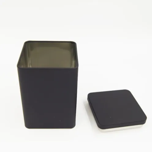 black square tin box