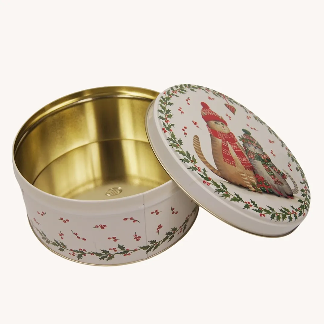 Round Metal Tin Storage Containers With lids For Packaging1