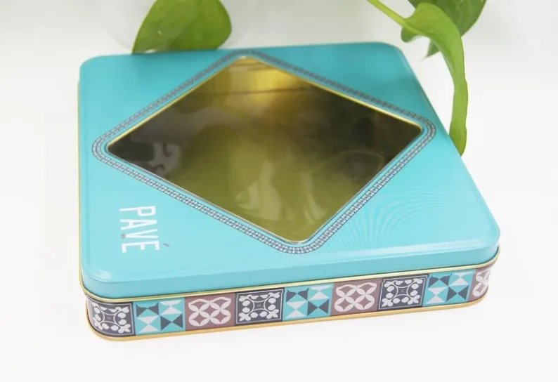 square tin box with clear window6
