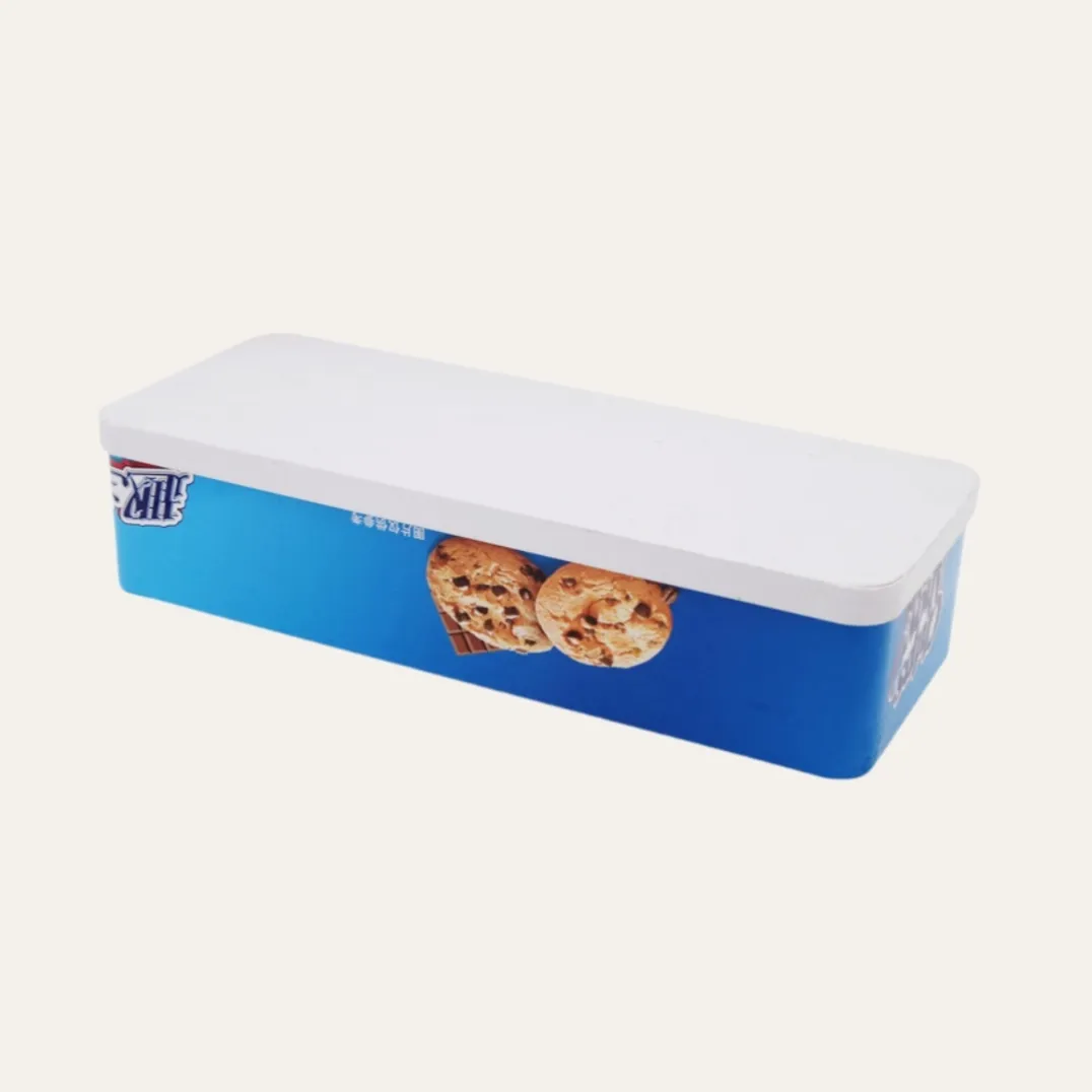 Metal Rectangular Christmas Cookies Tin Box For Packaging