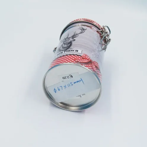 small round chocolate tin box with lock