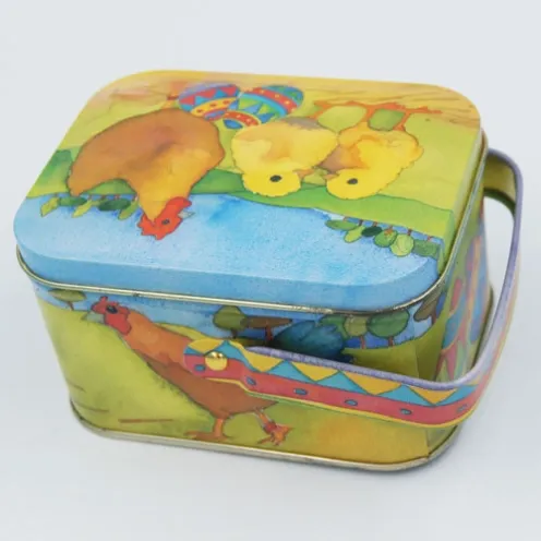rectangle tin box with handle