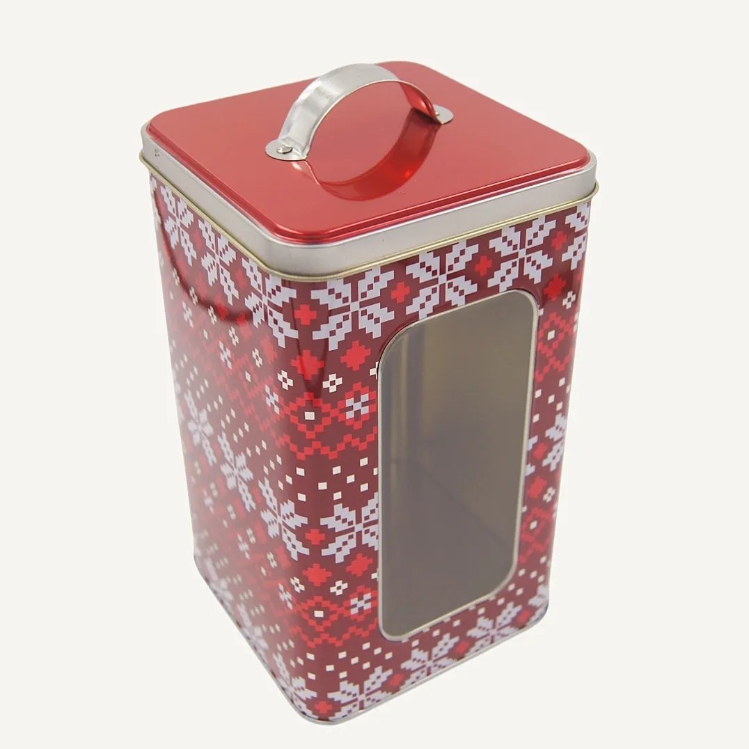 Metal Galvanized Tin Window Box With Handle for Cookies