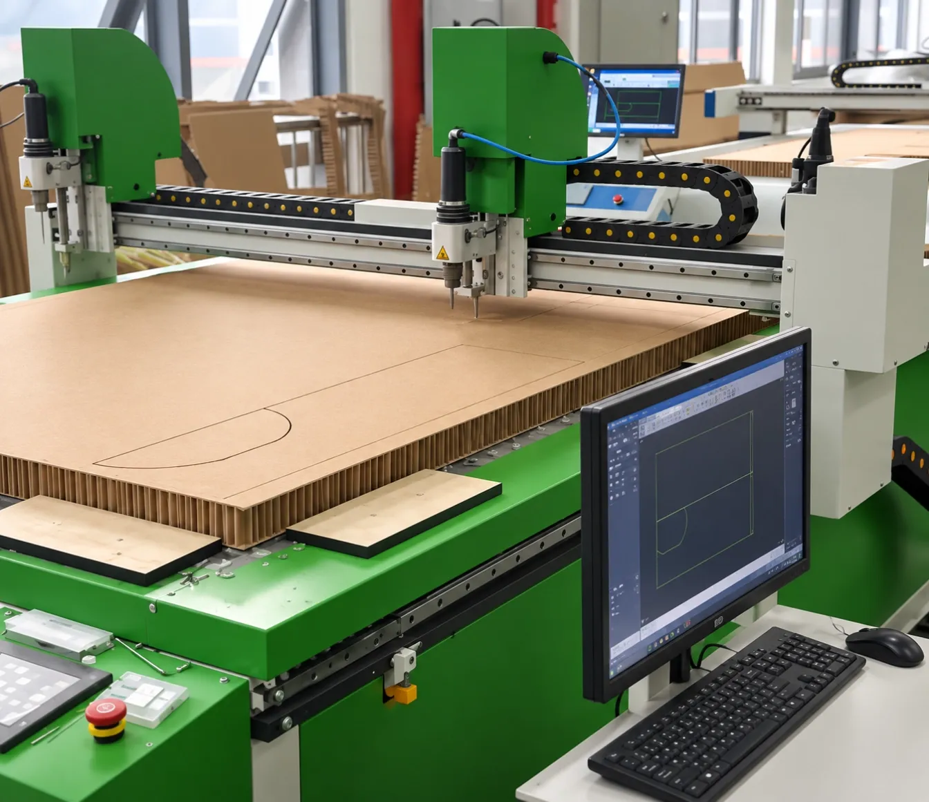 cnc-oscillating-knife-cutting-honeycomb-paperboard