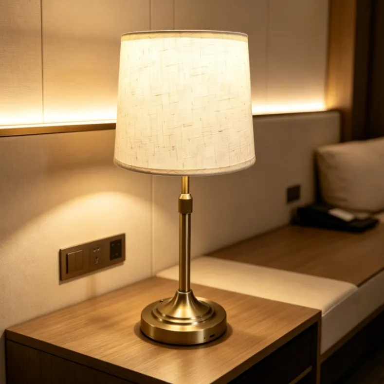 LJ-BE001X Rechargeable table lamp with fabric shade-4 1x1