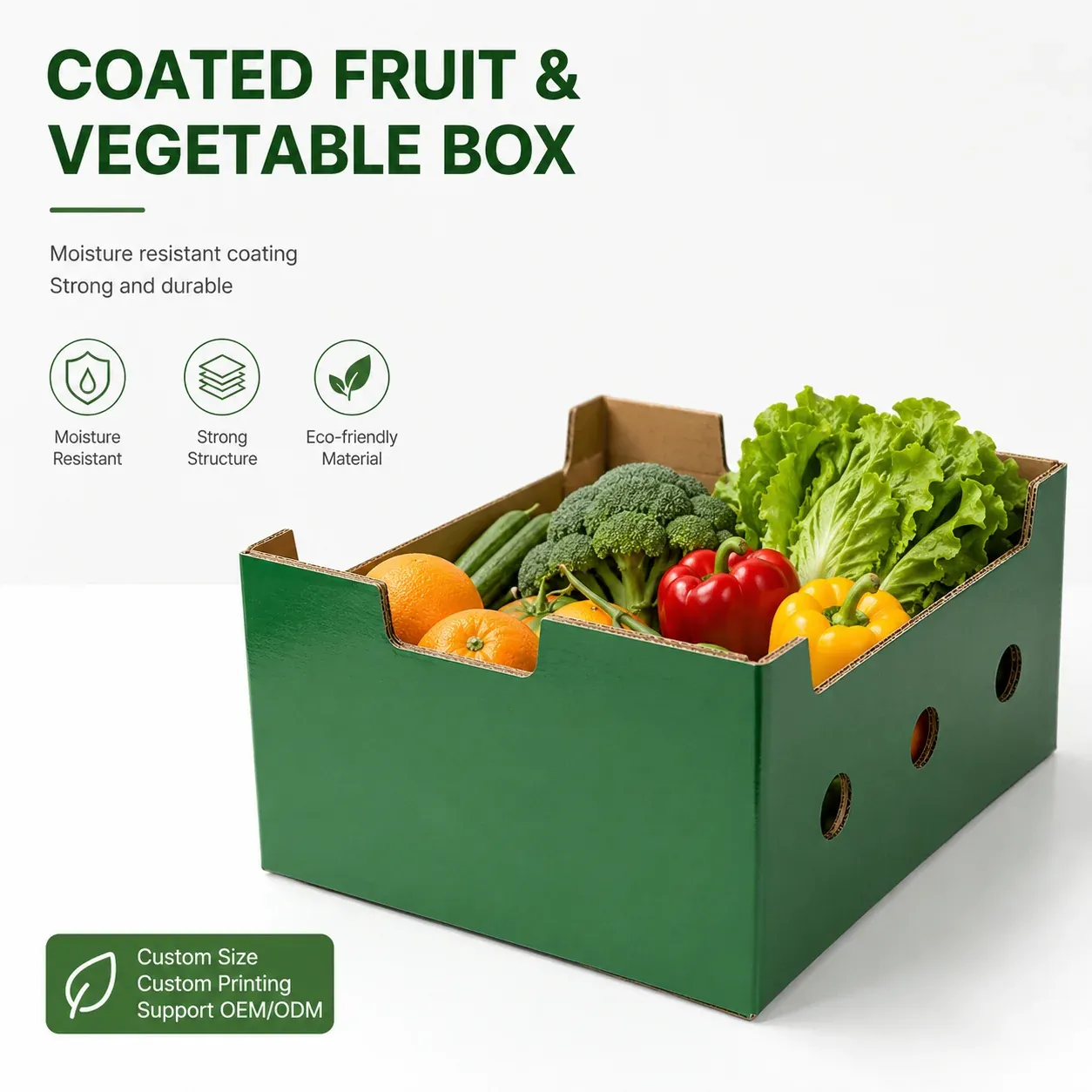 Waterproof wax coated corrugated fruit box