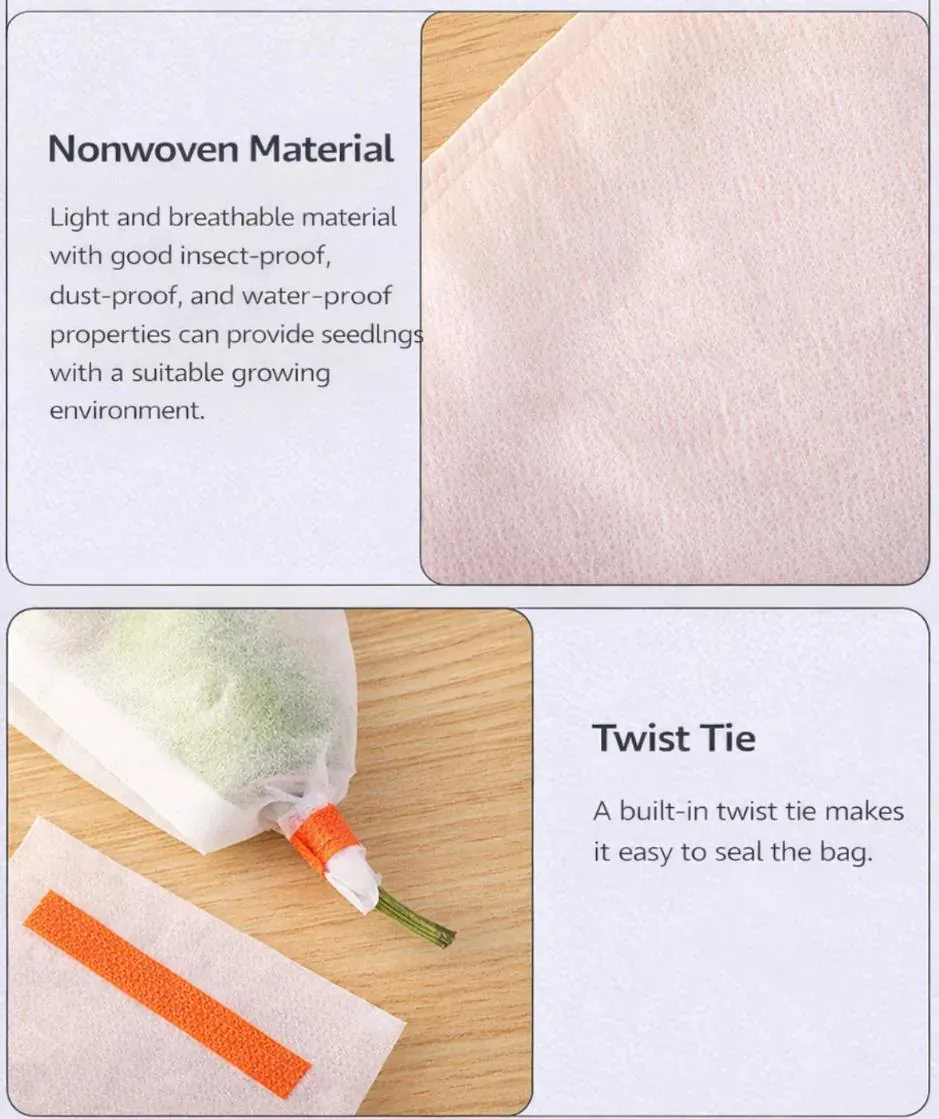 Non-woven growing bag material and construction