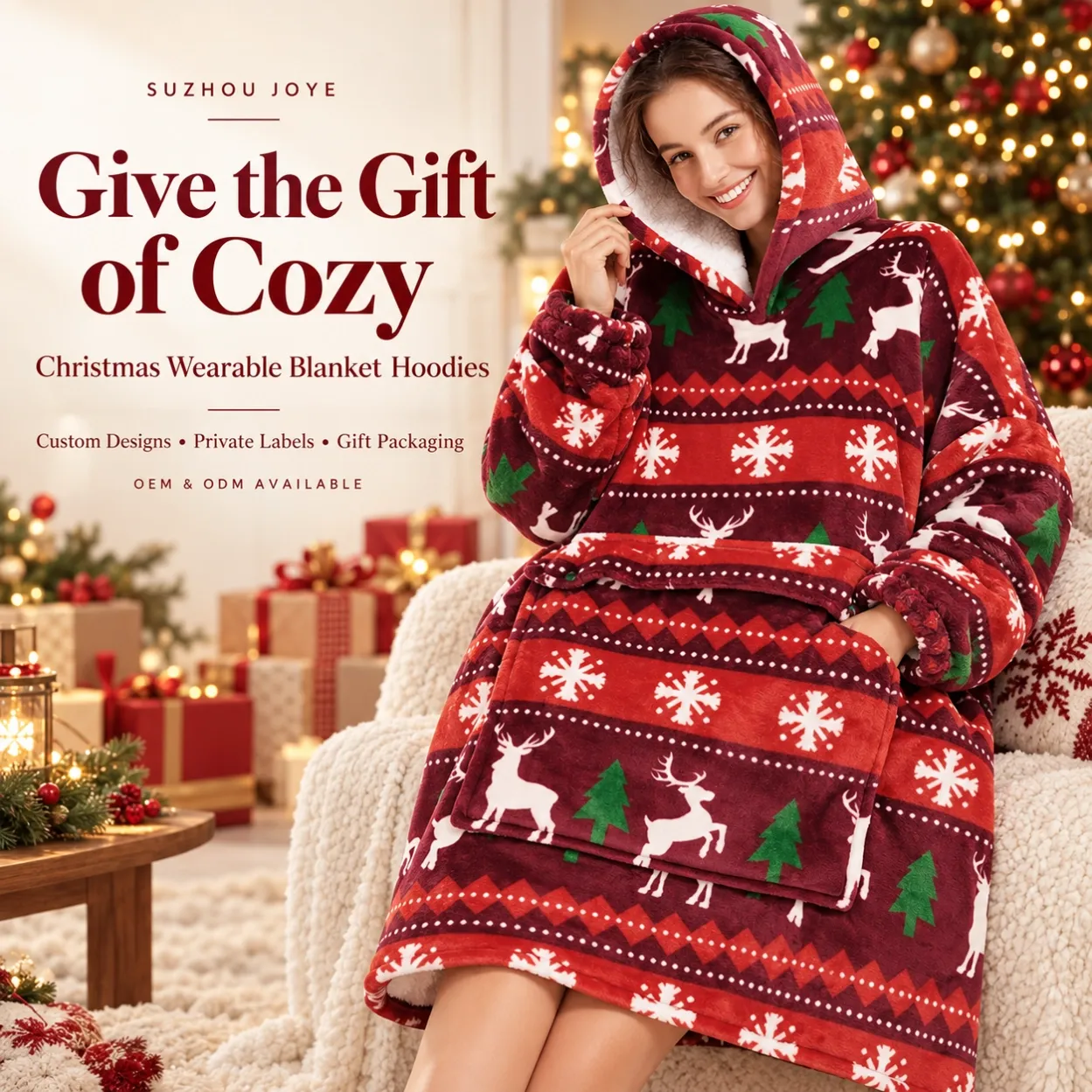 suzhou_joye_christmas_blanket_hoodie