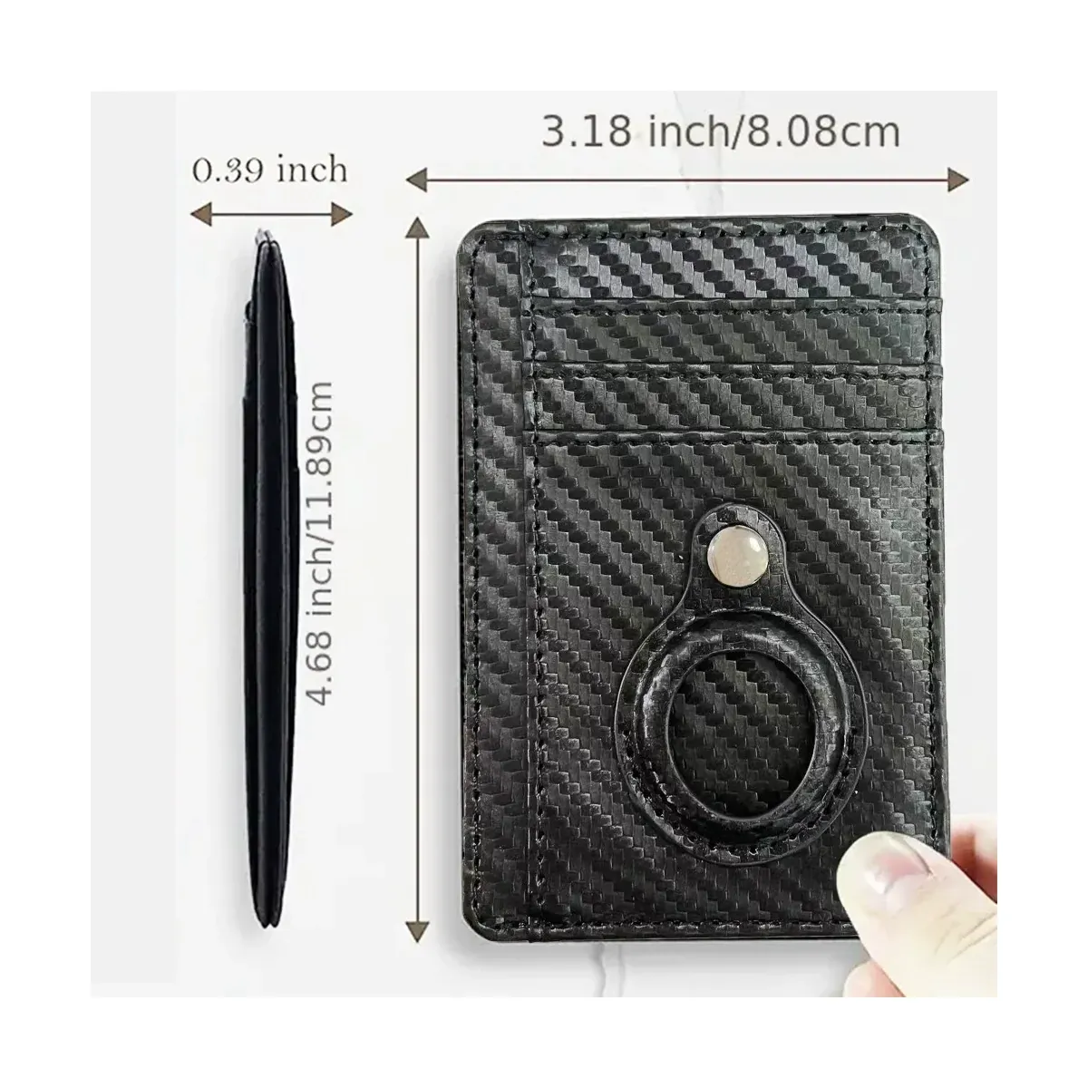 Slim Card Holder — PU Zipper Card Case for Cards and Coins - detail-2