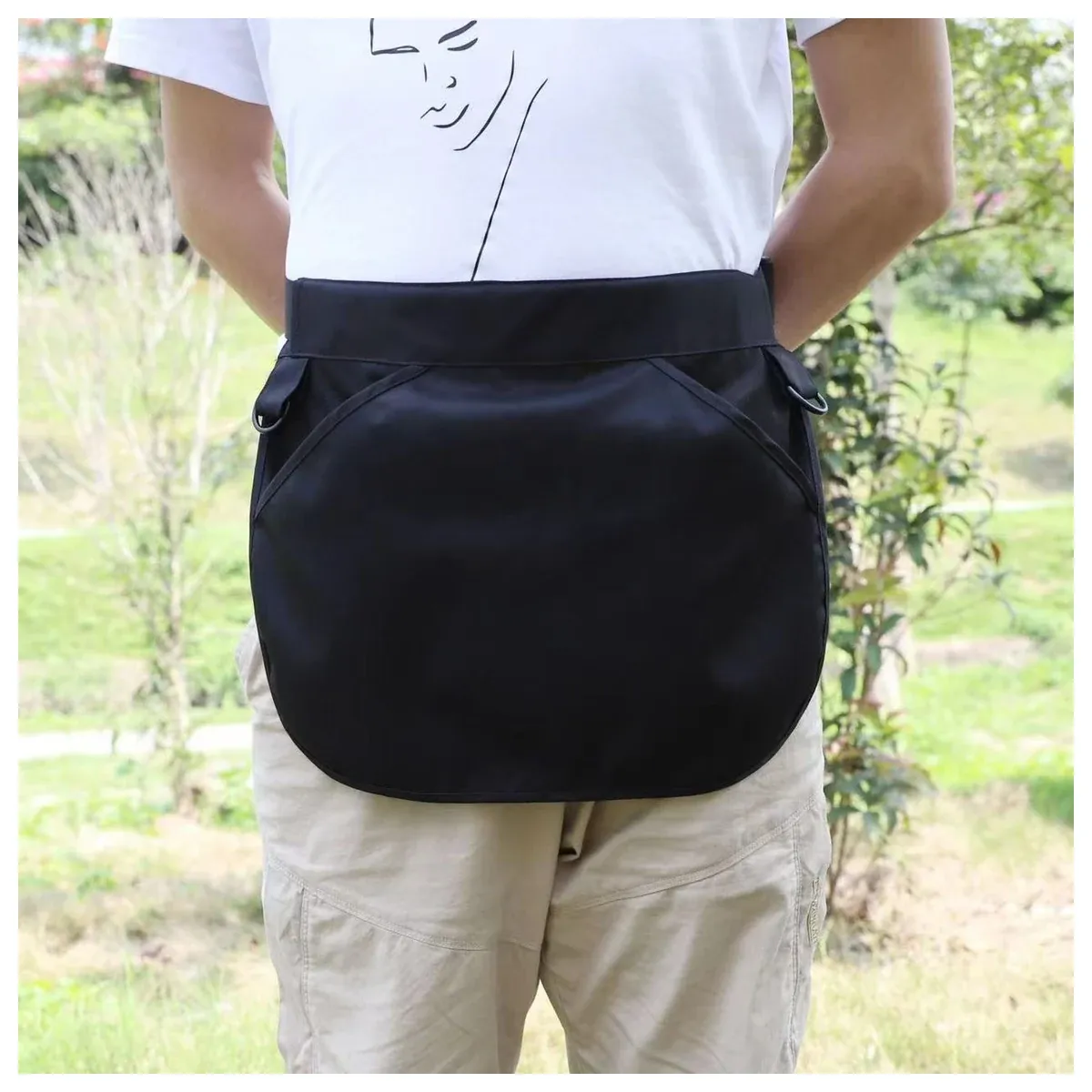 Waist apron worn outdoors