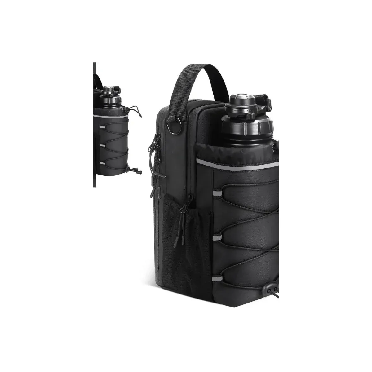 Crossbody bottle holder with phone pocket