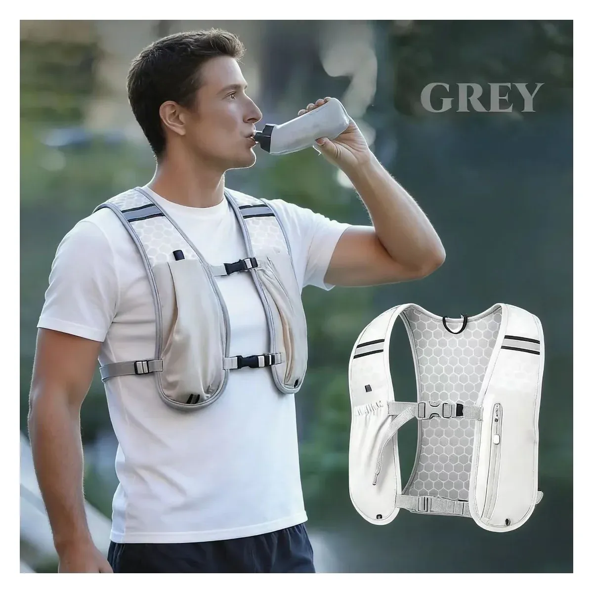 Trail hydration vest front and back view