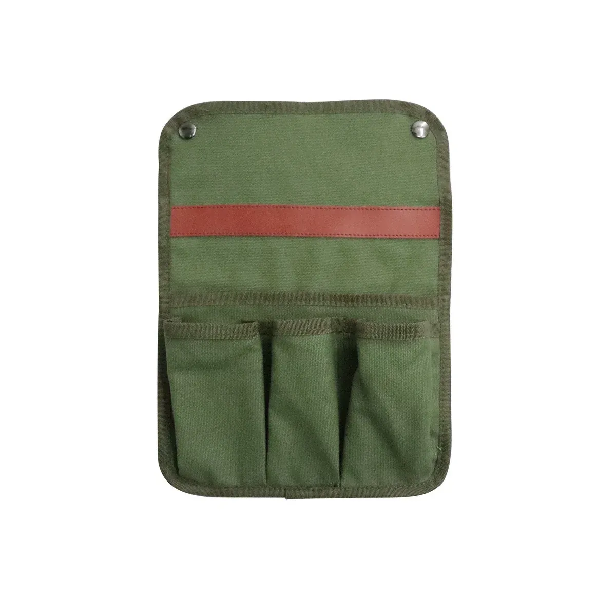 Camping chair side pocket green front view