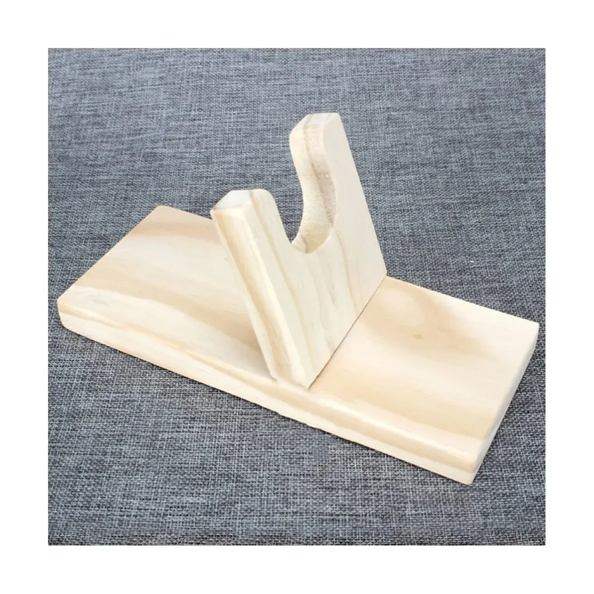 Wooden glue gun stand side view