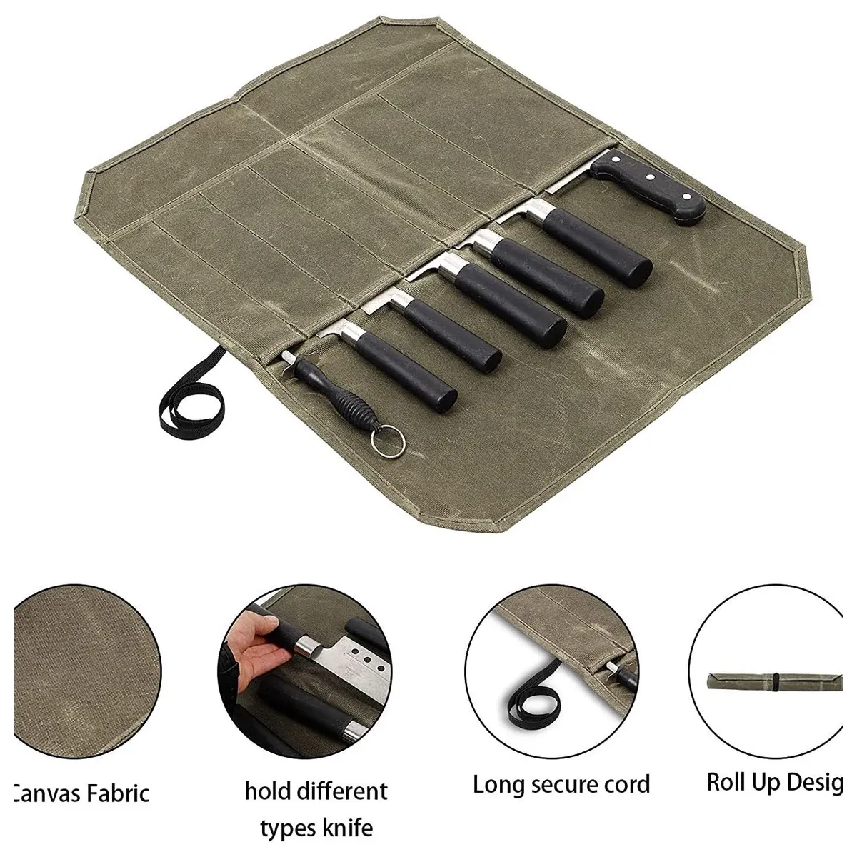 Knife wrap open on a table
