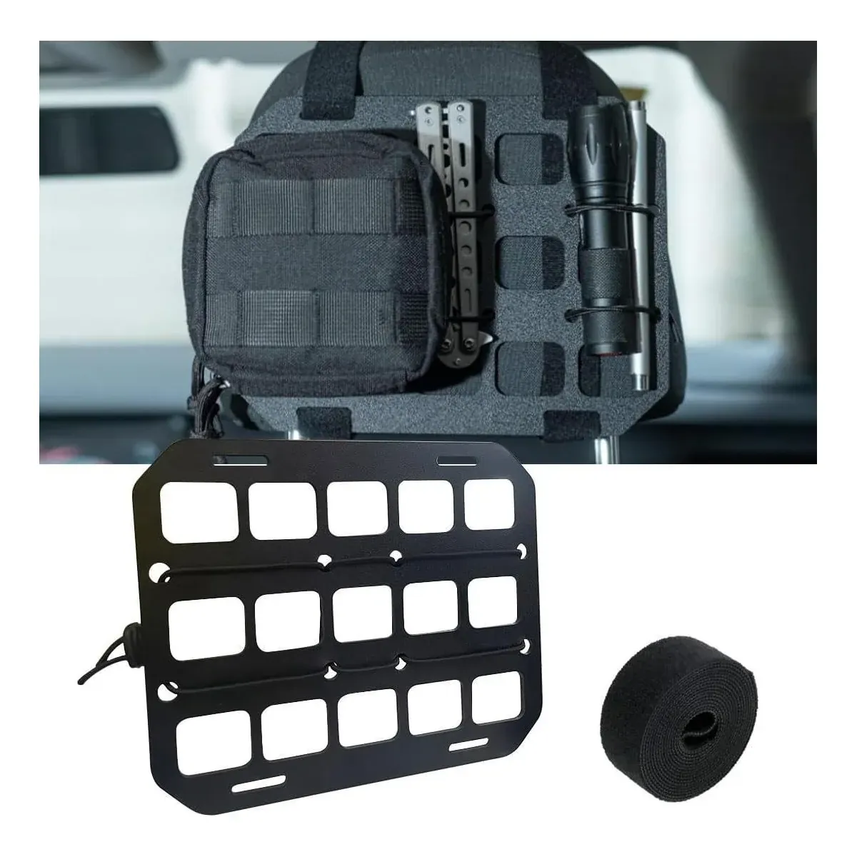 MOLLE panel holding a small pouch